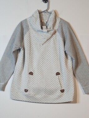 Maurices Oatmeal Striped Cowl Neck Sweatshirt NWT Size Xlarge